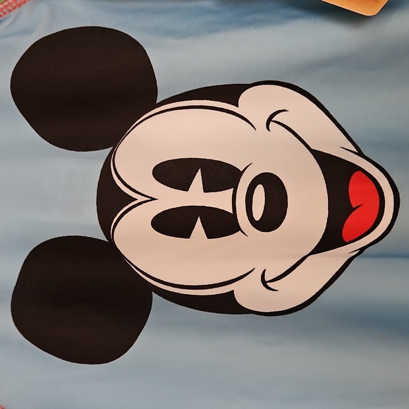 Disney Mickey Mouse Rash Guard Swim Shirt Tropical Floral Sz 5-6 UPF 50+ NWT - Picture 2 of 7